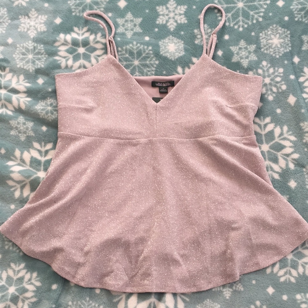 Wild fable glittery tank top, flared bottom.